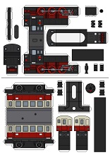 ocuklar iin hazr model Tren maketi ablonu, paper craft model